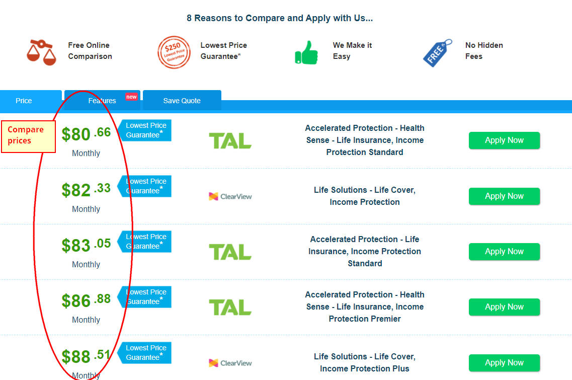 Consumer comparing insurance quotes online